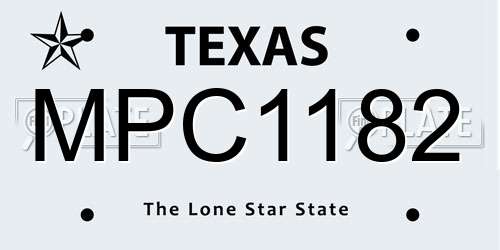 MPC1182 Texas License Plate