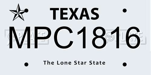 MPC1816 Texas License Plate