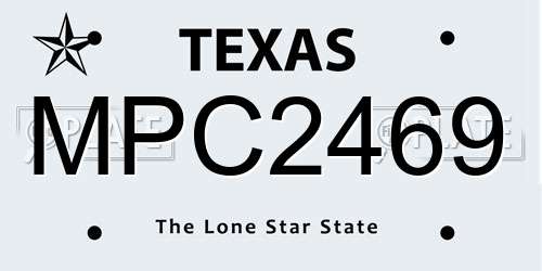 MPC2469 Texas License Plate
