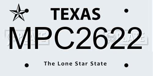 MPC2622 Texas License Plate