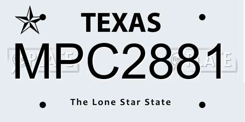 MPC2881 Texas License Plate