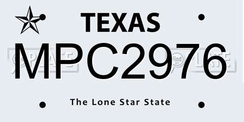 MPC2976 Texas License Plate