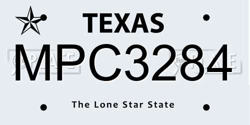 MPC3284 Texas License Plate