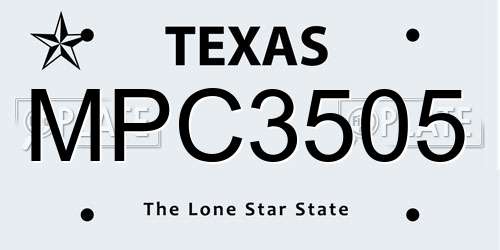 MPC3505 Texas License Plate