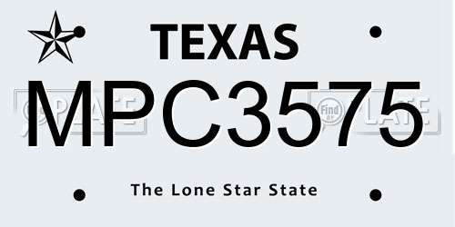MPC3575 Texas License Plate