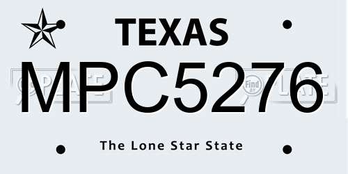 MPC5276 Texas License Plate