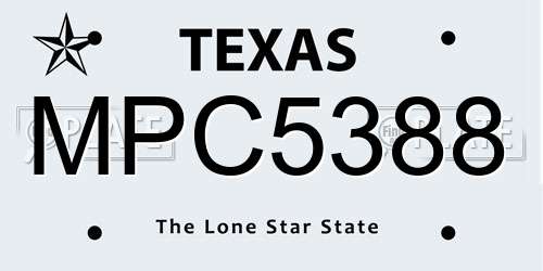 MPC5388 Texas License Plate