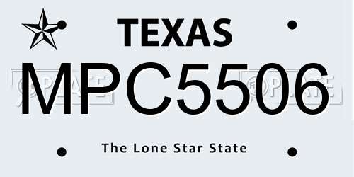 MPC5506 Texas License Plate