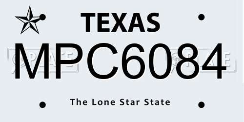 MPC6084 Texas License Plate