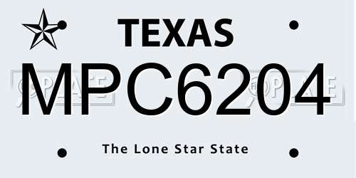 MPC6204 Texas License Plate