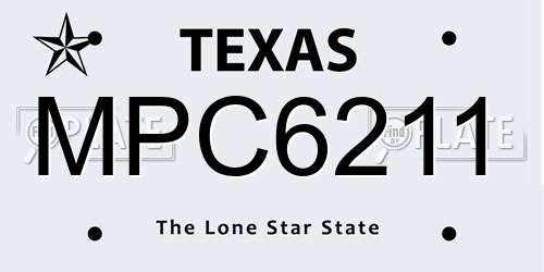 MPC6211 Texas License Plate