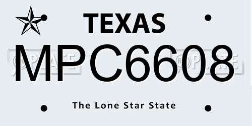 MPC6608 Texas License Plate