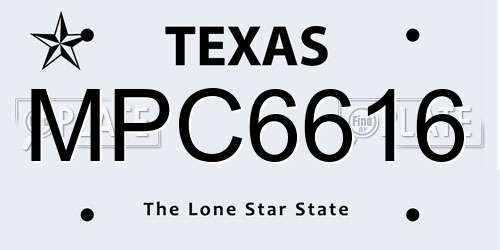 MPC6616 Texas License Plate