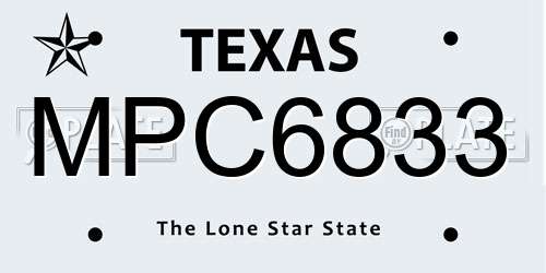 MPC6833 Texas License Plate