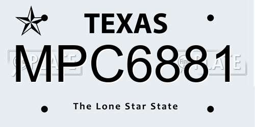 MPC6881 Texas License Plate