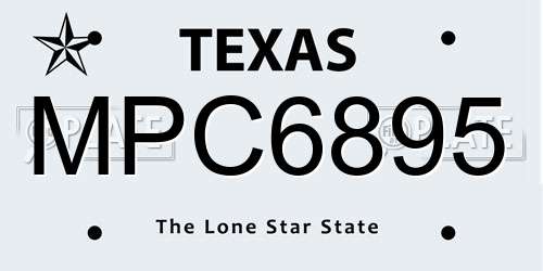 MPC6895 Texas License Plate