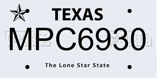 MPC6930 Texas License Plate