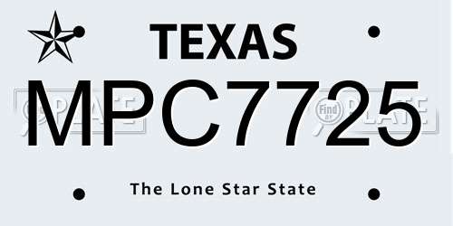 MPC7725 Texas License Plate