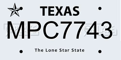 MPC7743 Texas License Plate