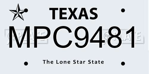 MPC9481 Texas License Plate