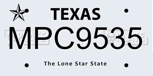 MPC9535 Texas License Plate