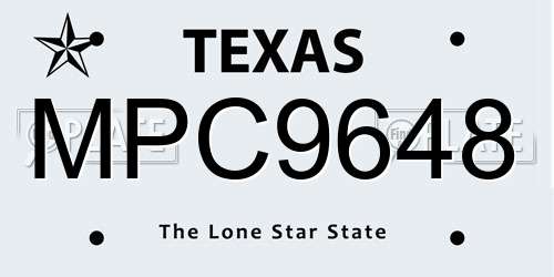 MPC9648 Texas License Plate
