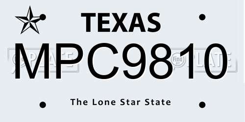 MPC9810 Texas License Plate