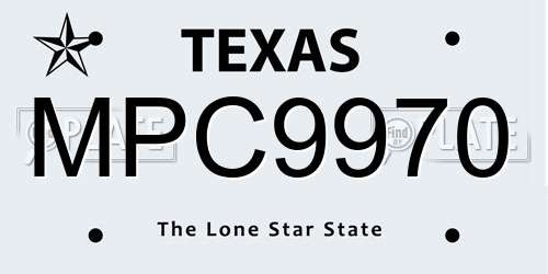 MPC9970 Texas License Plate