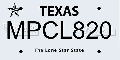 MPCL820 Texas License Plate