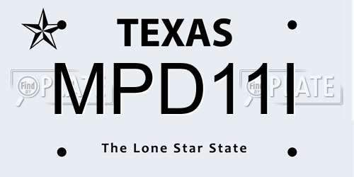 MPD11I Texas License Plate