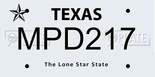 MPD217 Texas License Plate