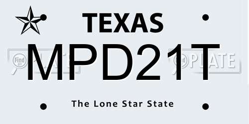 MPD21T Texas License Plate