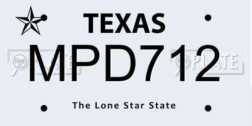 MPD712 Texas License Plate