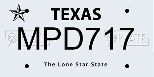 MPD717 Texas License Plate