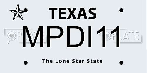 MPDI11 Texas License Plate