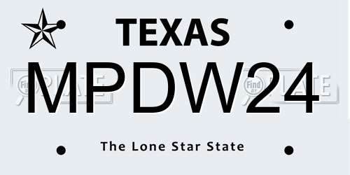 MPDW24 Texas License Plate