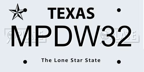MPDW32 Texas License Plate
