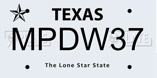 MPDW37 Texas License Plate