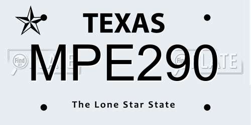 MPE290 Texas License Plate