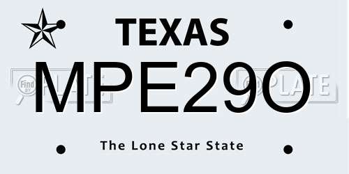 MPE29O Texas License Plate