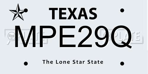 MPE29Q Texas License Plate