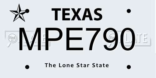 MPE790 Texas License Plate