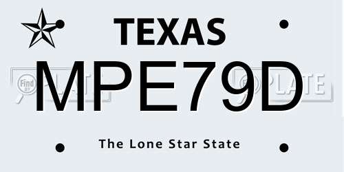 MPE79D Texas License Plate