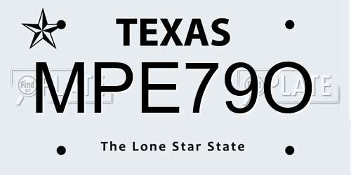 MPE79O Texas License Plate