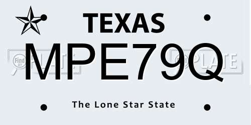 MPE79Q Texas License Plate
