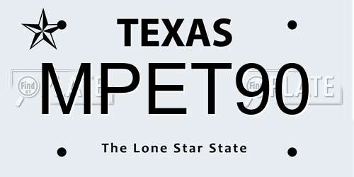 MPET90 Texas License Plate