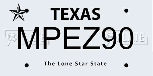 MPEZ90 Texas License Plate