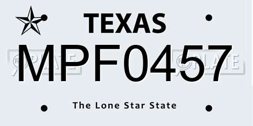MPF0457 Texas License Plate