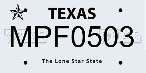 MPF0503 Texas License Plate