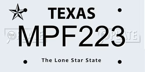 MPF223 Texas License Plate